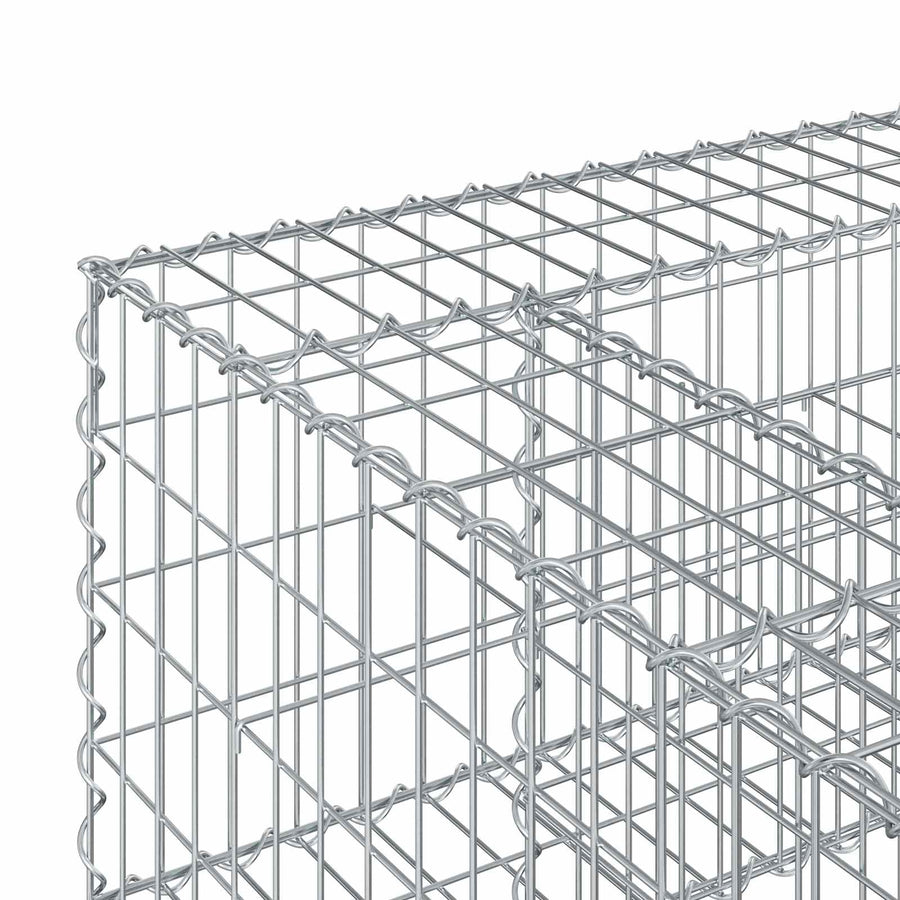 Gabion Verhoogd Bed Zilver 80 x 80 x 40 cm Gegalvaniseerd staal