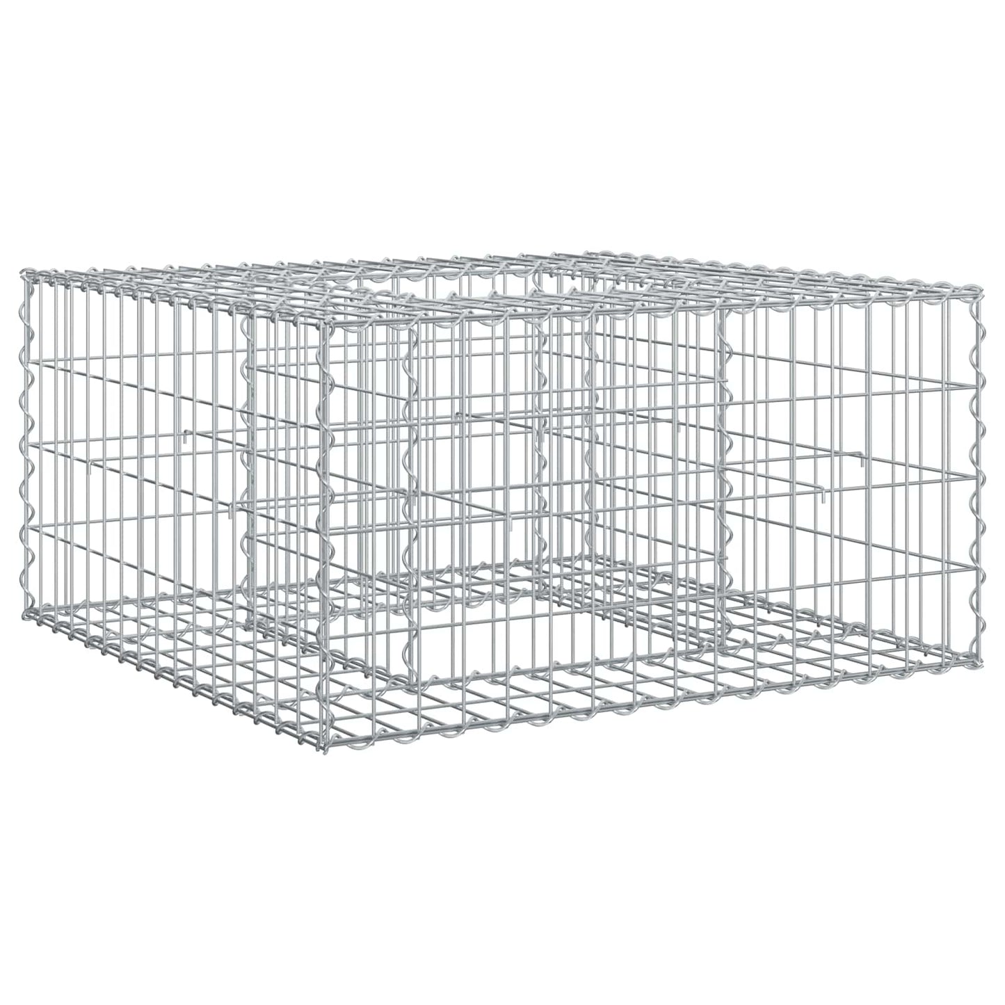 Gabion Verhoogd Bed Zilver 80 x 80 x 40 cm Gegalvaniseerd staal