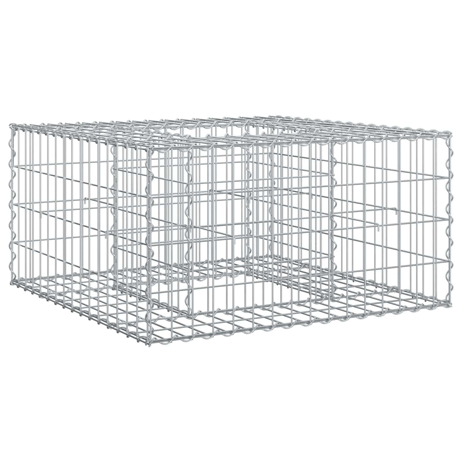 Gabion Verhoogd Bed Zilver 80 x 80 x 40 cm Gegalvaniseerd staal