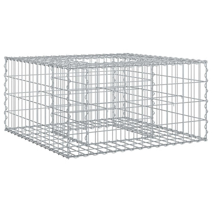 Gabion Verhoogd Bed Zilver 80 x 80 x 40 cm Gegalvaniseerd staal