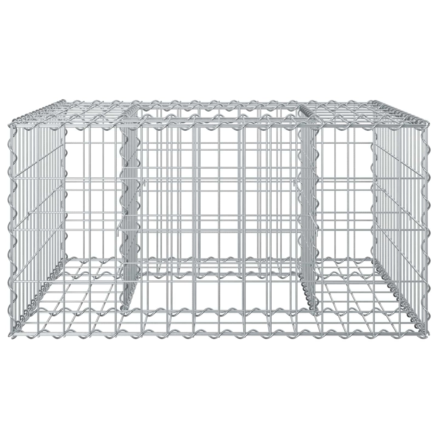 Gabion Verhoogd Bed Zilver 80 x 80 x 40 cm Gegalvaniseerd staal