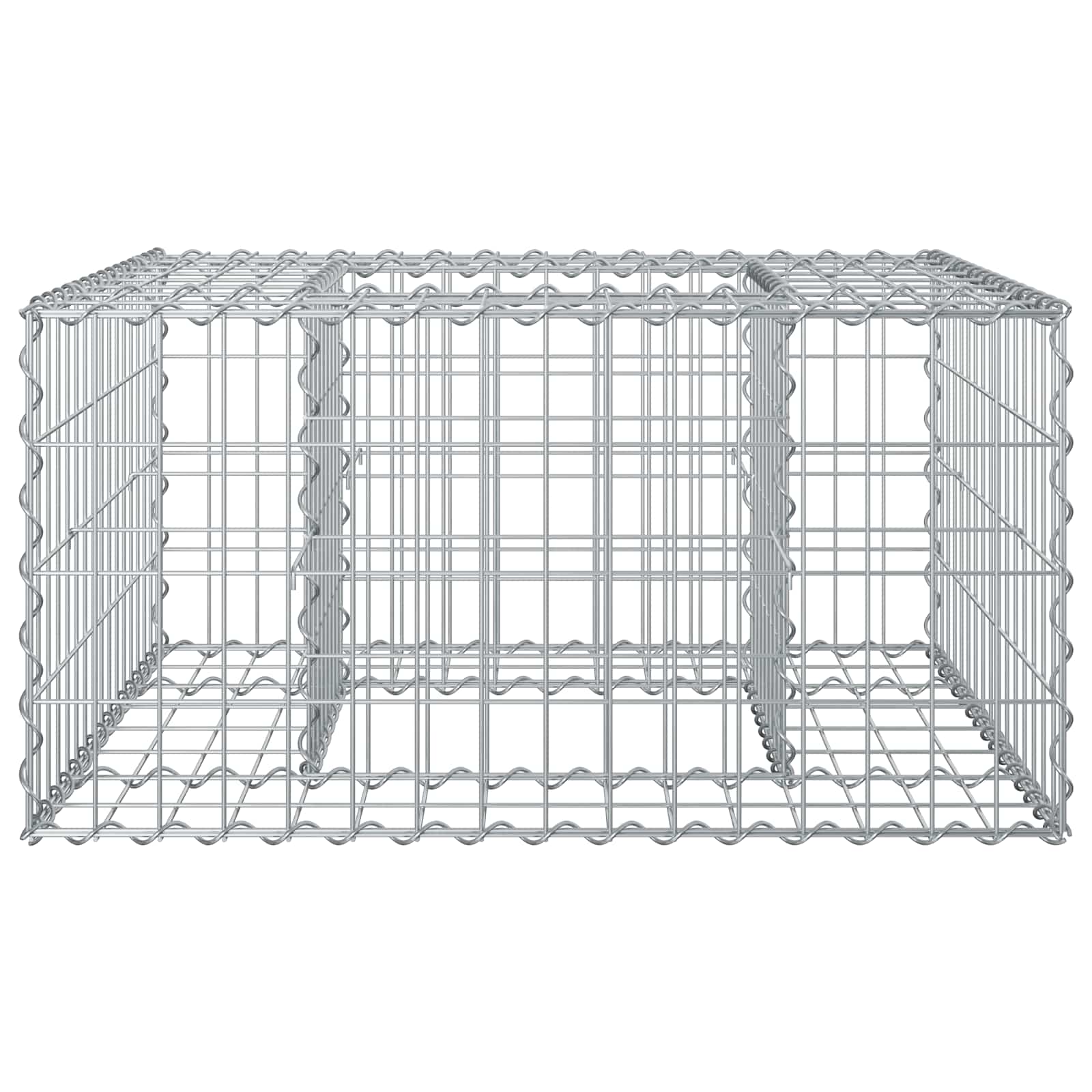 Gabion Verhoogd Bed Zilver 80 x 80 x 40 cm Gegalvaniseerd staal