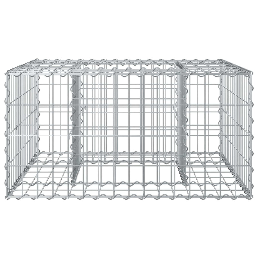 Gabion Verhoogd Bed Zilver 80 x 80 x 40 cm Gegalvaniseerd staal