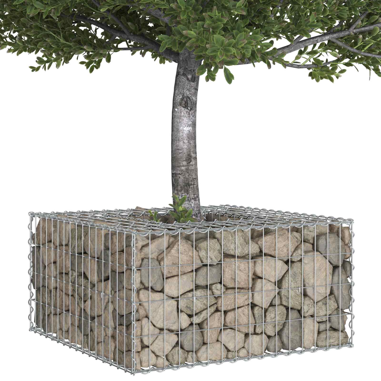 Gabion Verhoogd Bed Zilver 80 x 80 x 40 cm Gegalvaniseerd staal