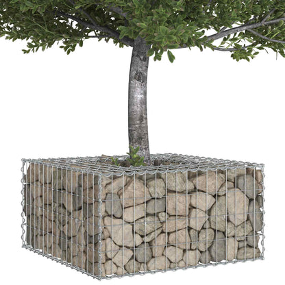 Gabion Verhoogd Bed Zilver 80 x 80 x 40 cm Gegalvaniseerd staal
