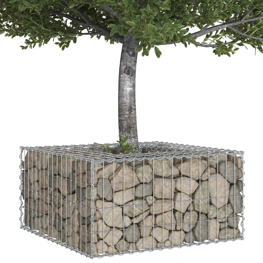 Gabion Verhoogd Bed Zilver 80 x 80 x 40 cm Gegalvaniseerd staal