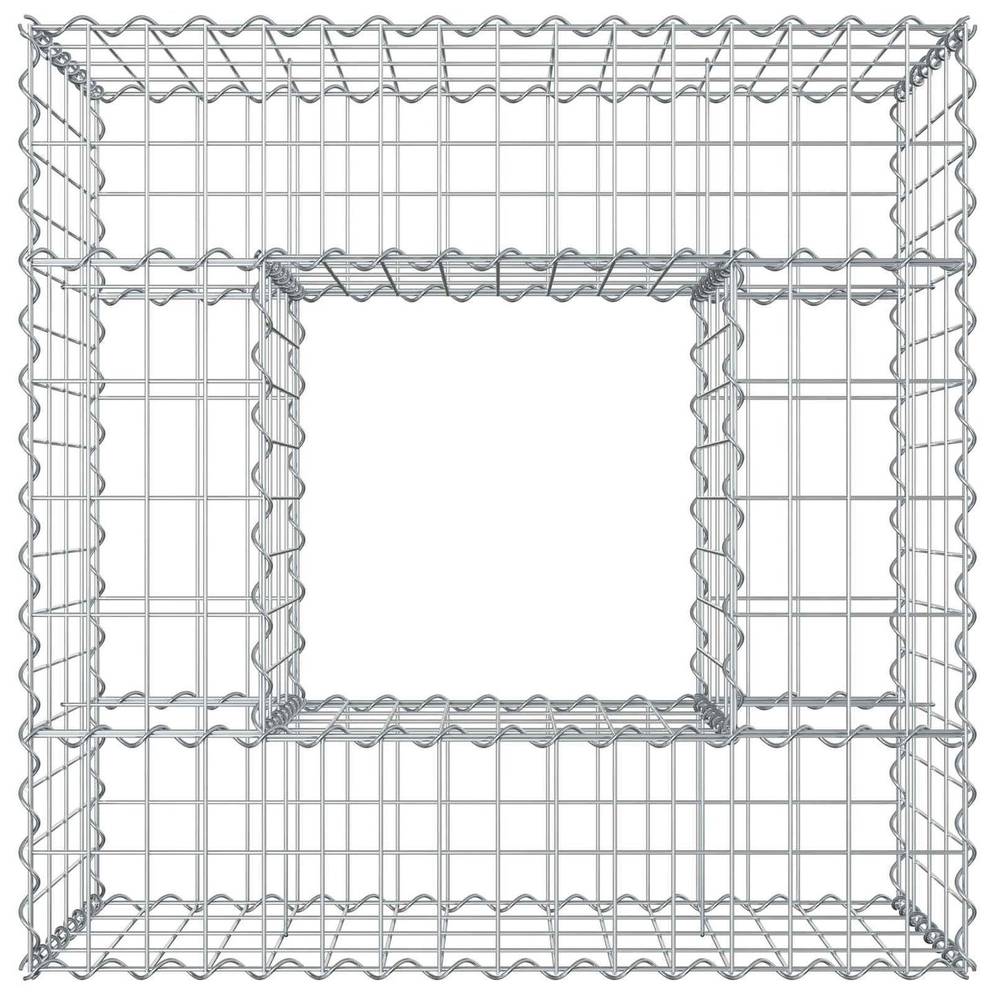 Gabion Verhoogd Bed Zilver 80 x 80 x 40 cm Gegalvaniseerd staal