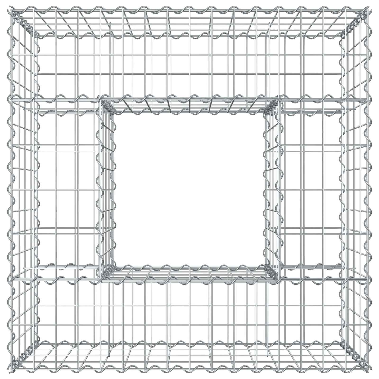 Gabion Verhoogd Bed Zilver 80 x 80 x 40 cm Gegalvaniseerd staal