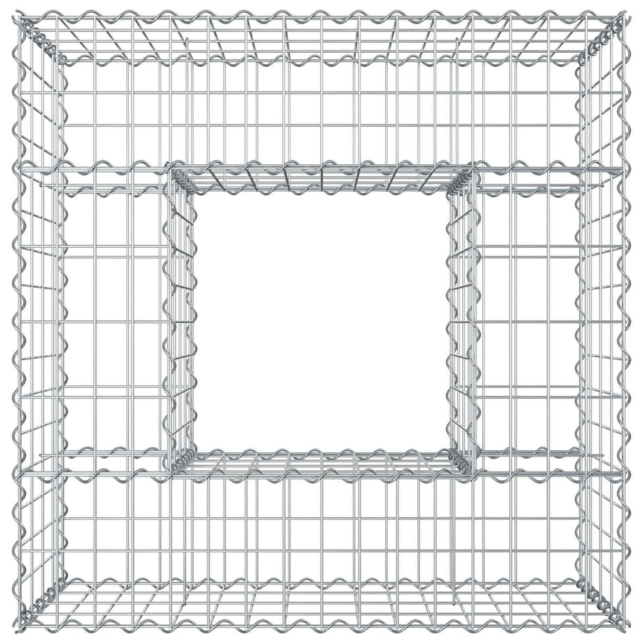 Gabion Verhoogd Bed Zilver 80 x 80 x 40 cm Gegalvaniseerd staal