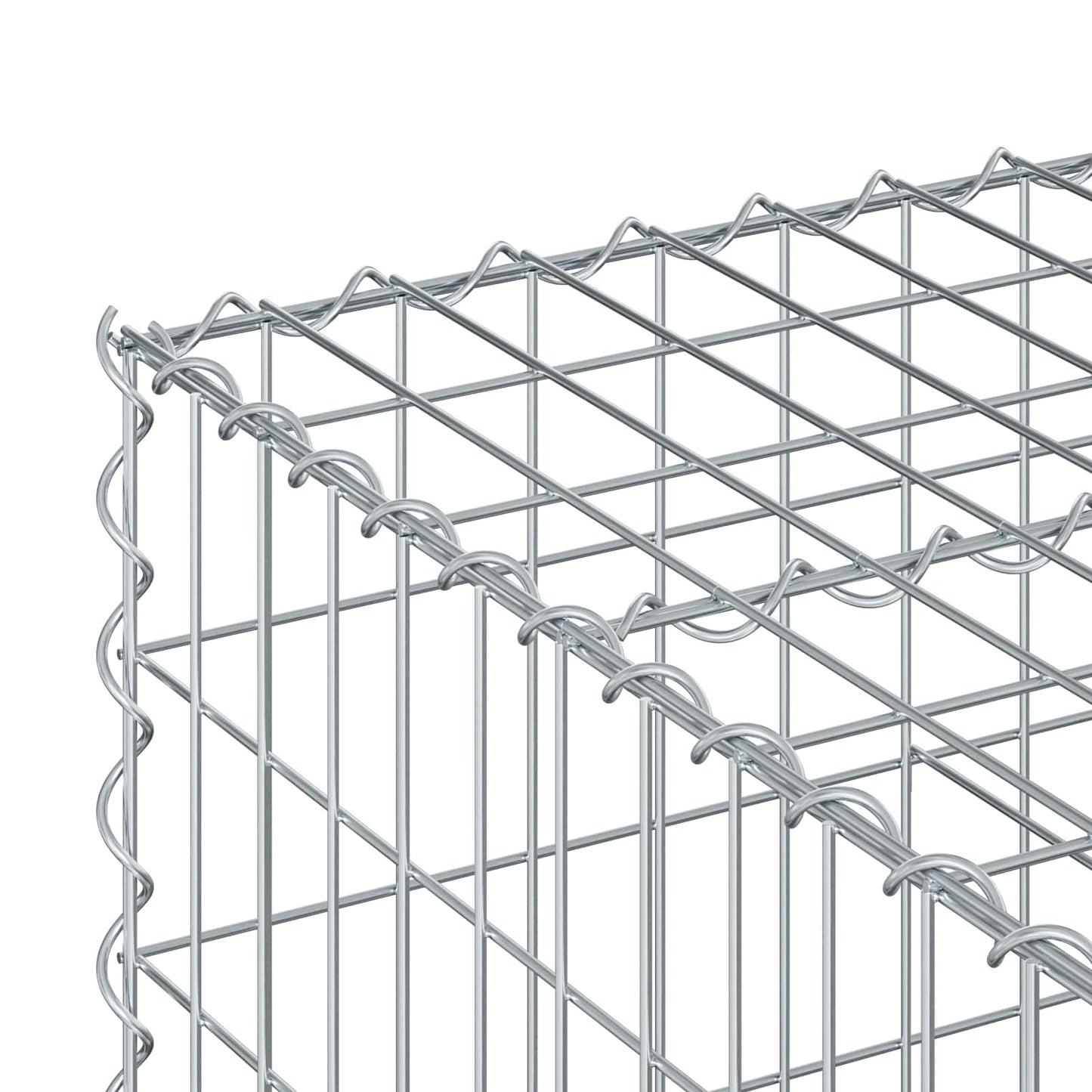 Gabion Verhoogd Bed Zilver 100 x 100 x 40 cm