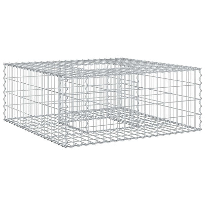 Gabion Verhoogd Bed Zilver 100 x 100 x 40 cm