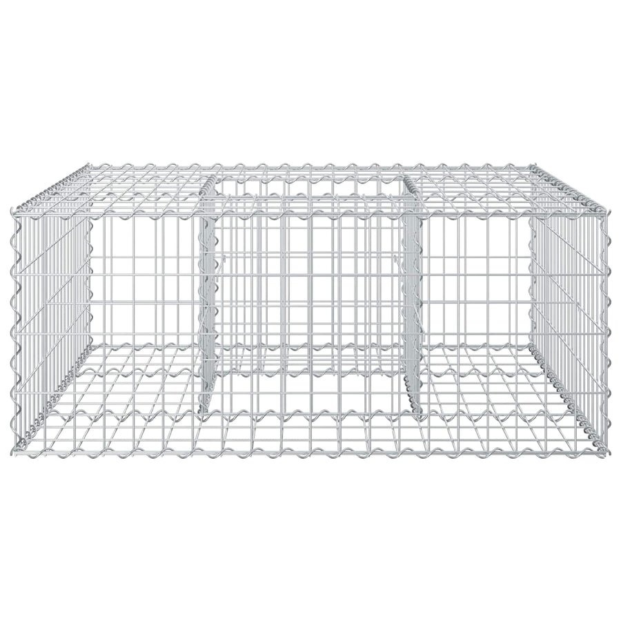 Gabion Verhoogd Bed Zilver 100 x 100 x 40 cm