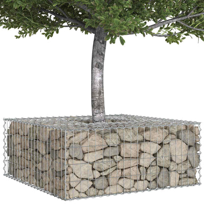 Gabion Verhoogd Bed Zilver 100 x 100 x 40 cm