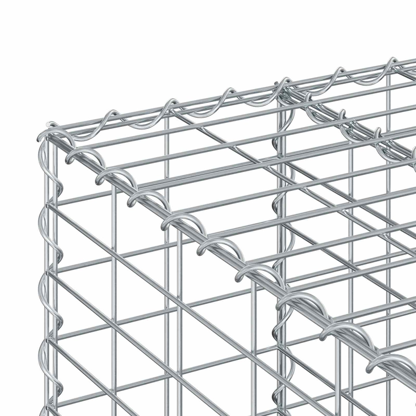 Gabion Verhoogd Bed Zilver 60 x 60 x 55 cm Gegalvaniseerd staal