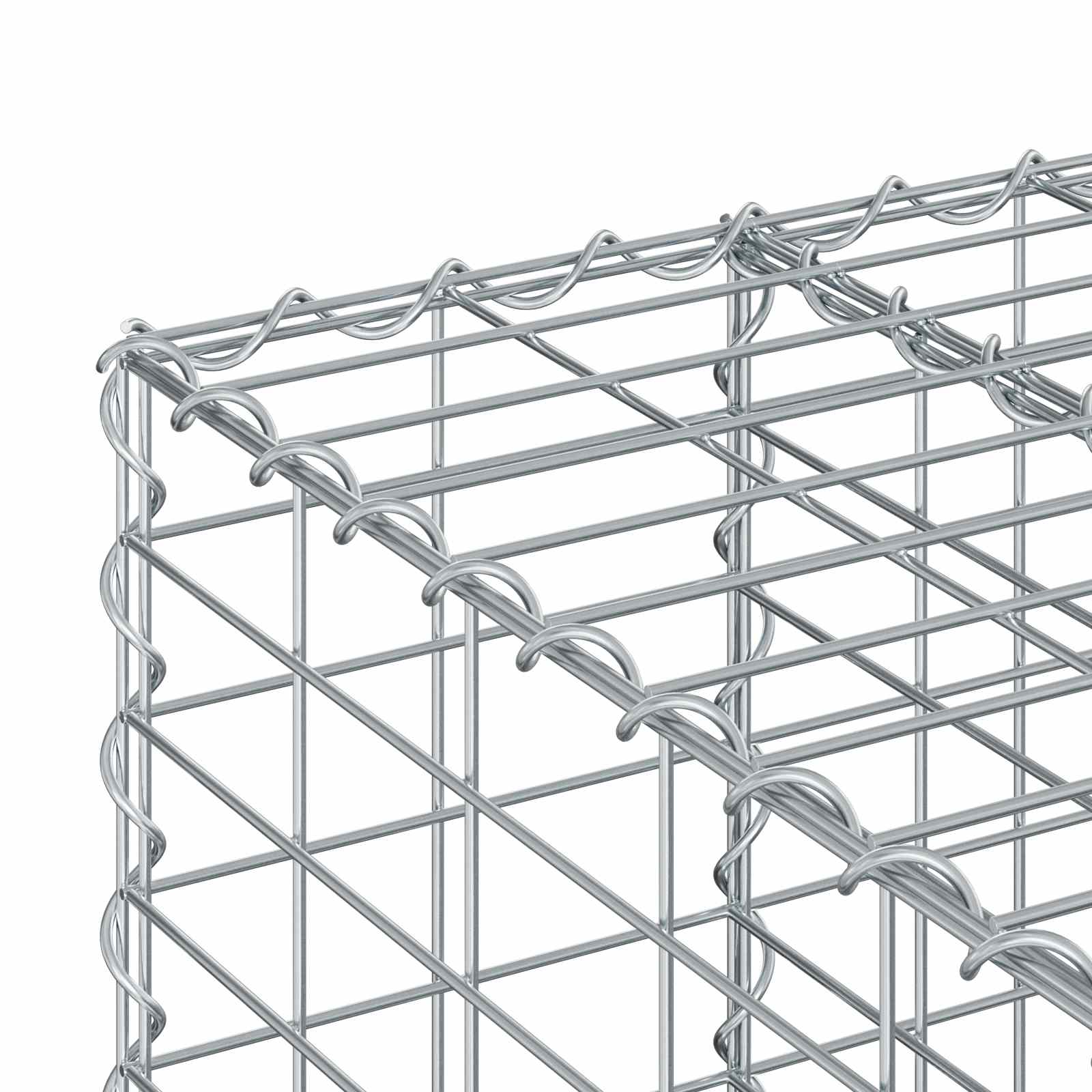Gabion Verhoogd Bed Zilver 60 x 60 x 55 cm Gegalvaniseerd staal