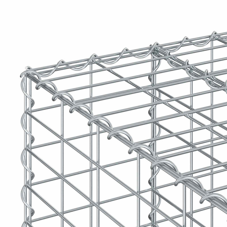 Gabion Verhoogd Bed Zilver 60 x 60 x 55 cm Gegalvaniseerd staal
