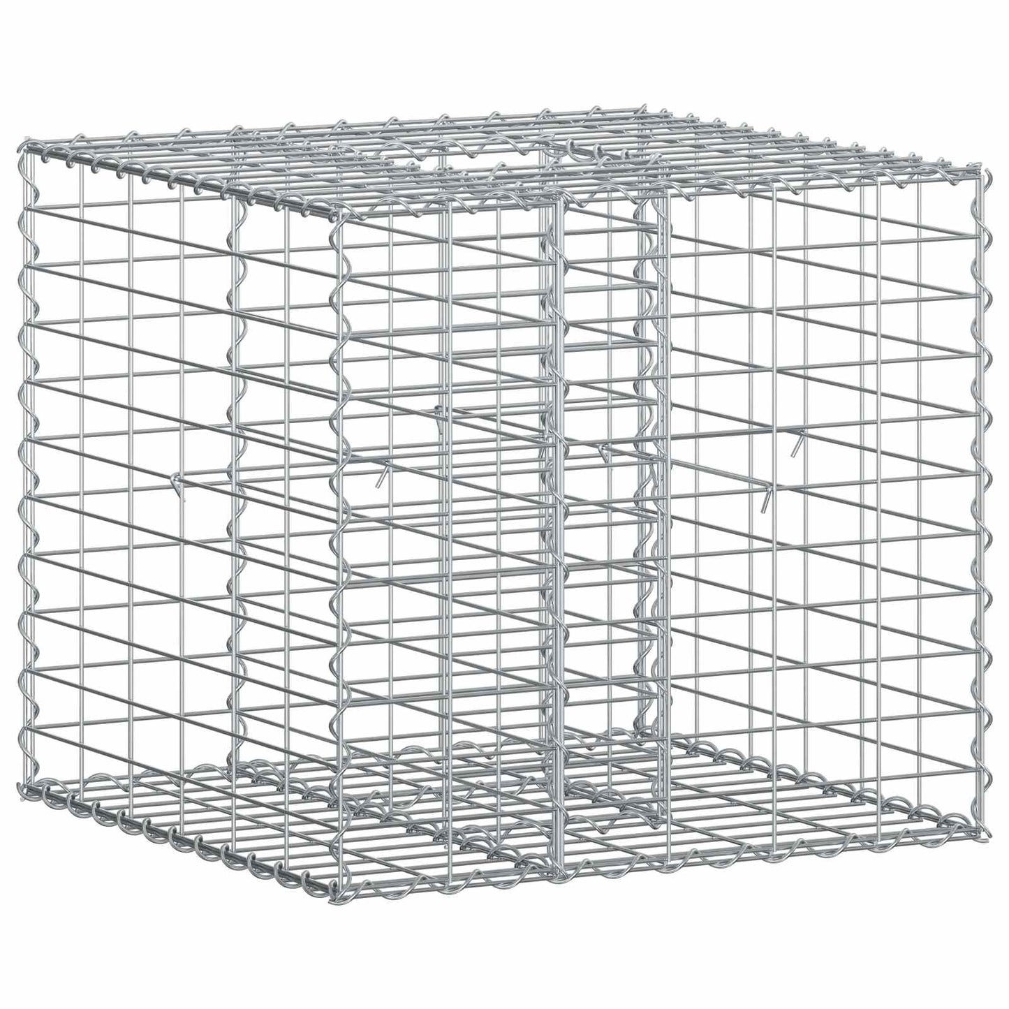Gabion Verhoogd Bed Zilver 60 x 60 x 55 cm Gegalvaniseerd staal