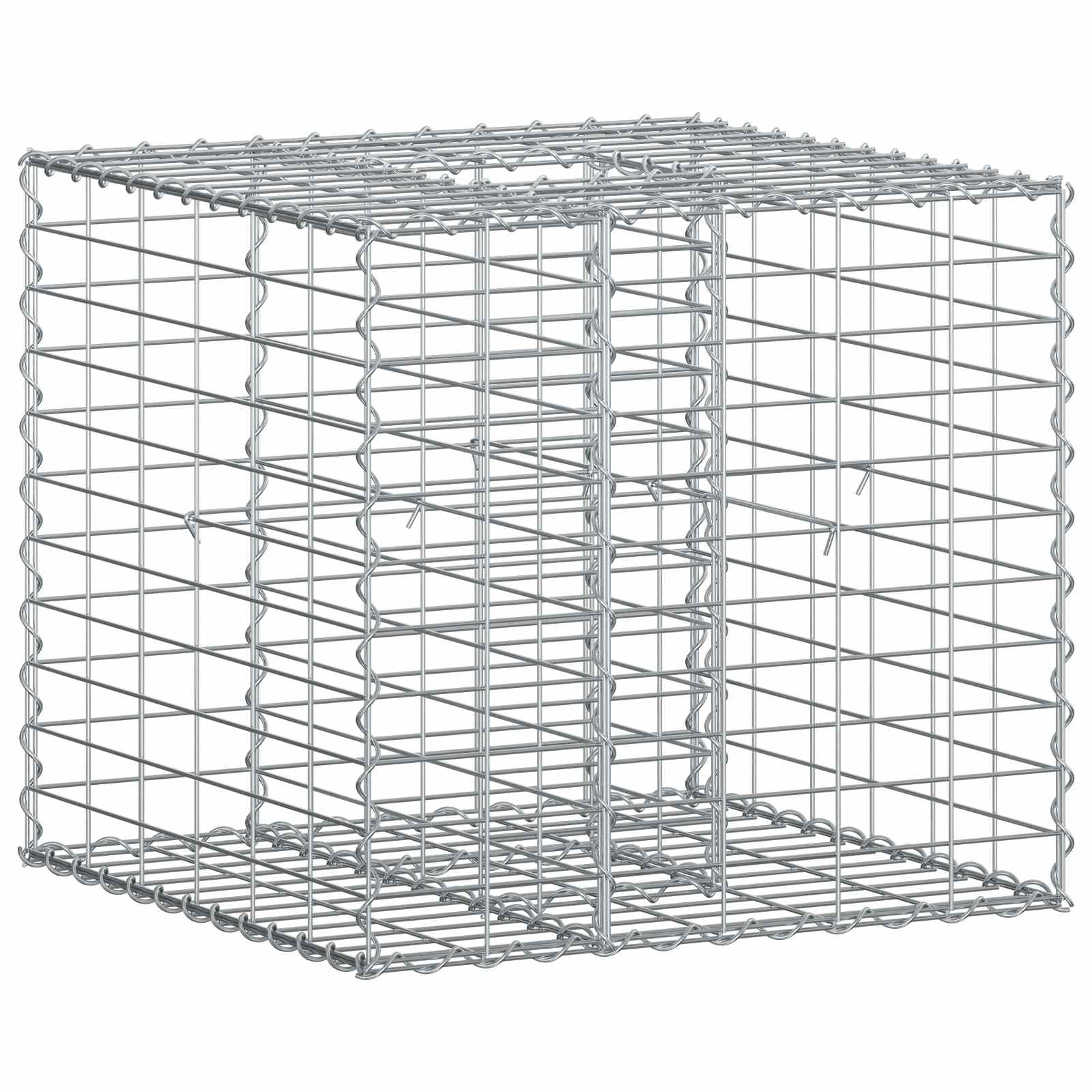 Gabion Verhoogd Bed Zilver 60 x 60 x 55 cm Gegalvaniseerd staal