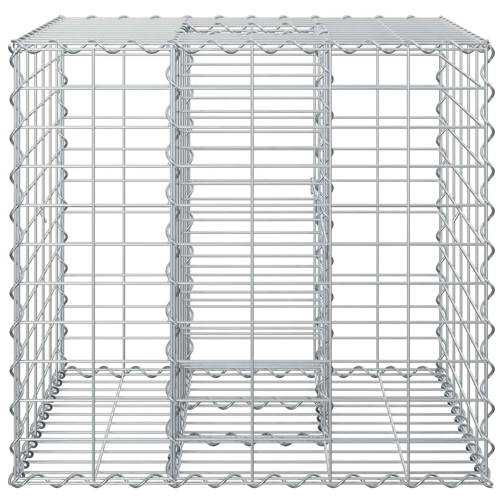 Gabion Verhoogd Bed Zilver 60 x 60 x 55 cm Gegalvaniseerd staal