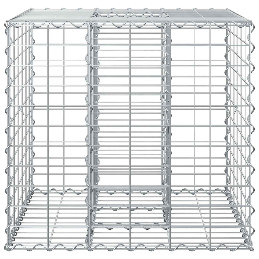 Gabion Verhoogd Bed Zilver 60 x 60 x 55 cm Gegalvaniseerd staal