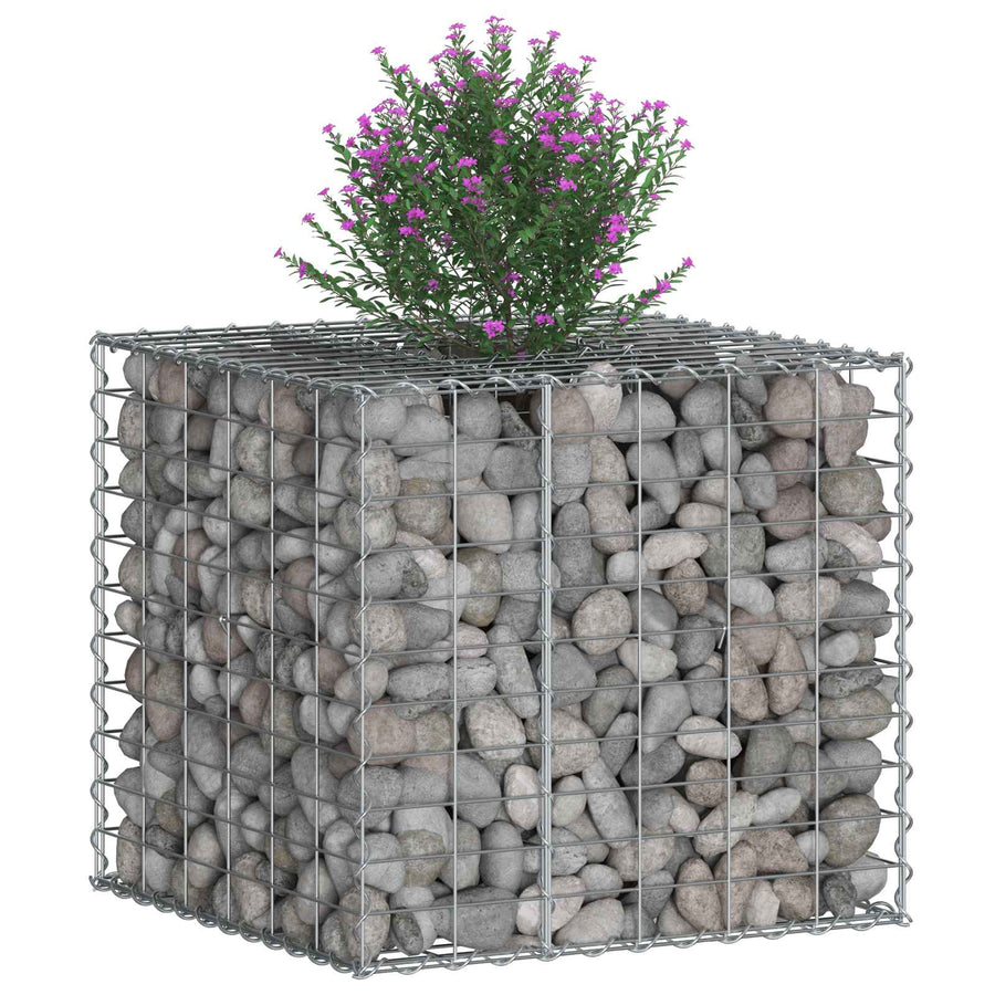 Gabion Verhoogd Bed Zilver 60 x 60 x 55 cm Gegalvaniseerd staal