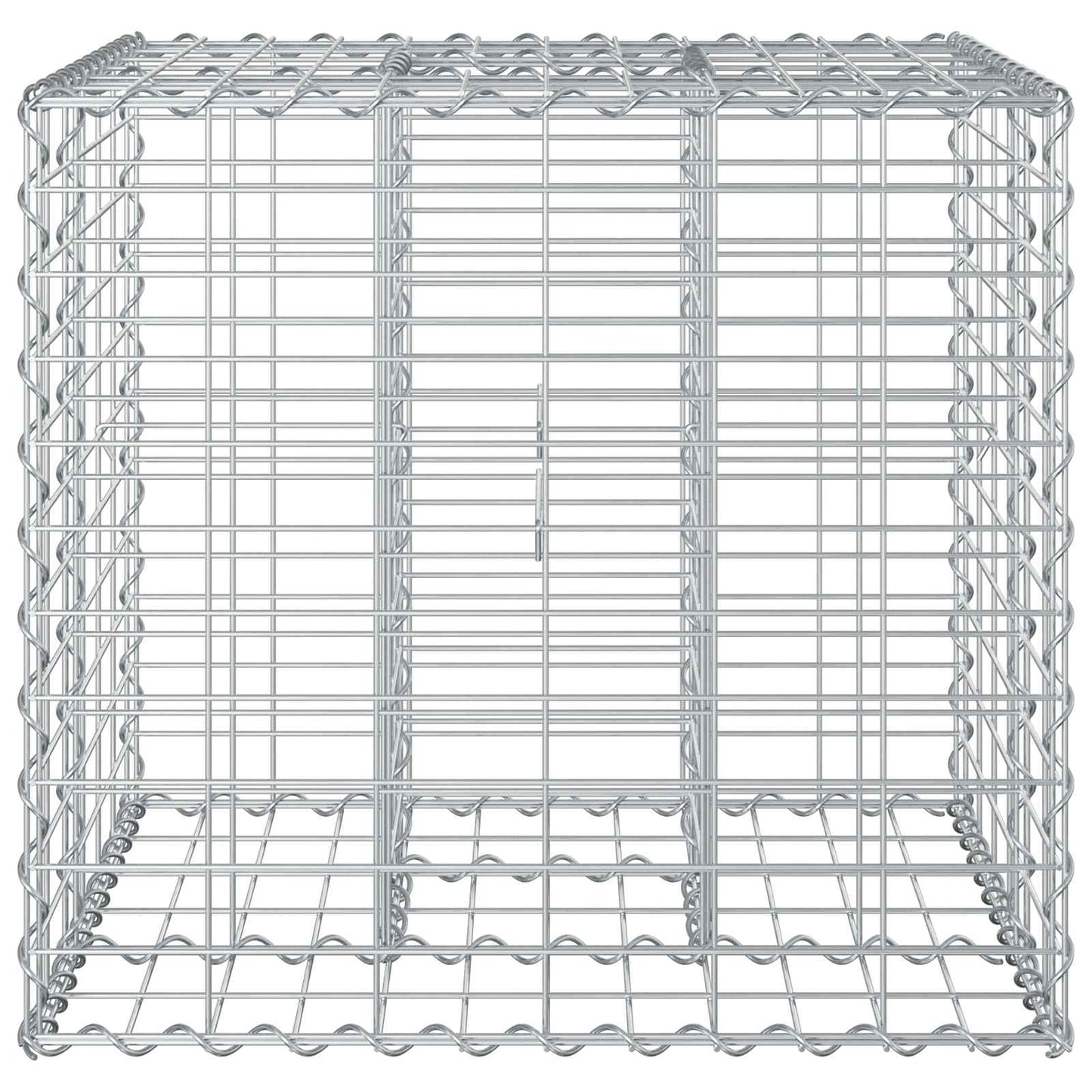 Gabion Verhoogd Bed Zilver 60 x 60 x 55 cm Gegalvaniseerd staal