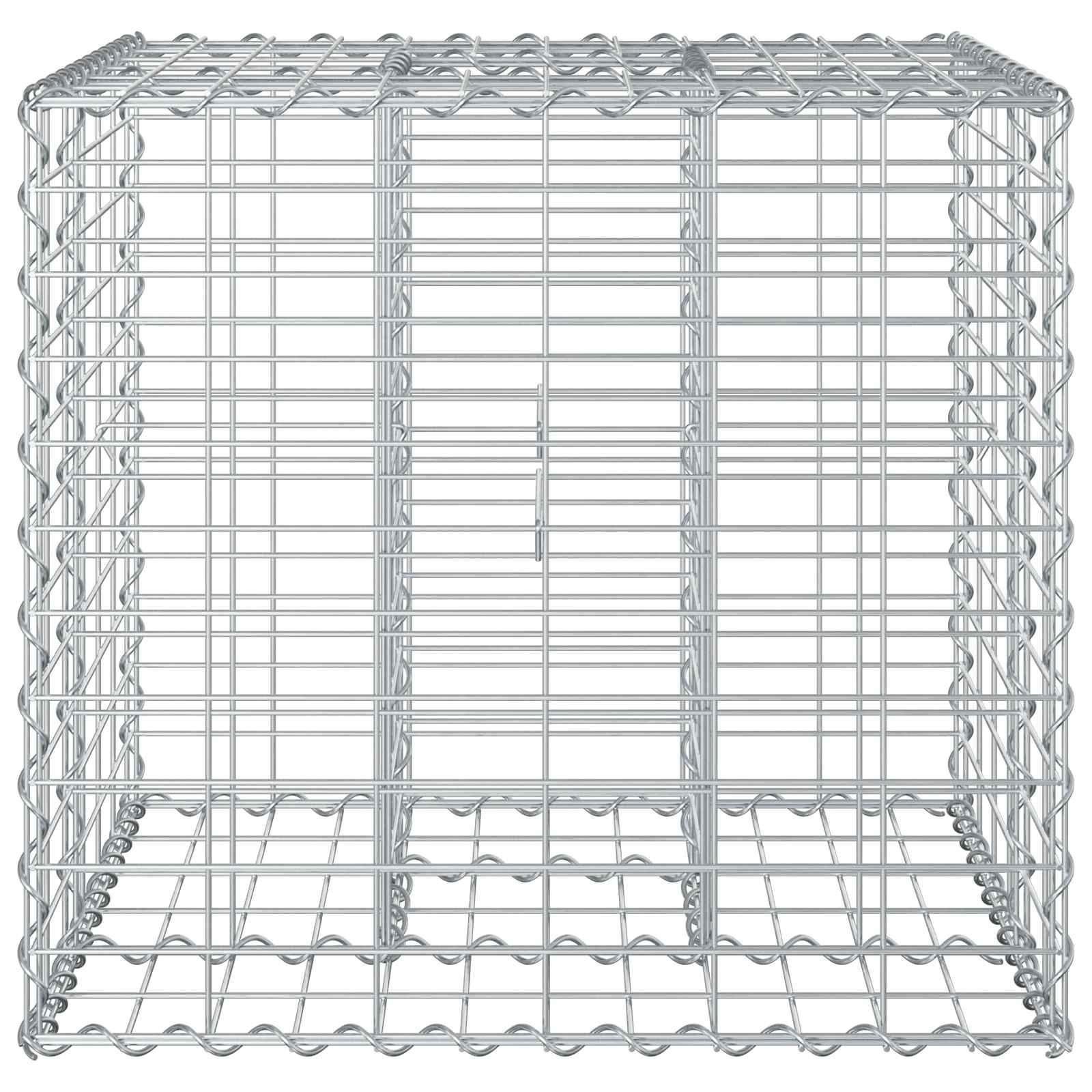 Gabion Verhoogd Bed Zilver 60 x 60 x 55 cm Gegalvaniseerd staal