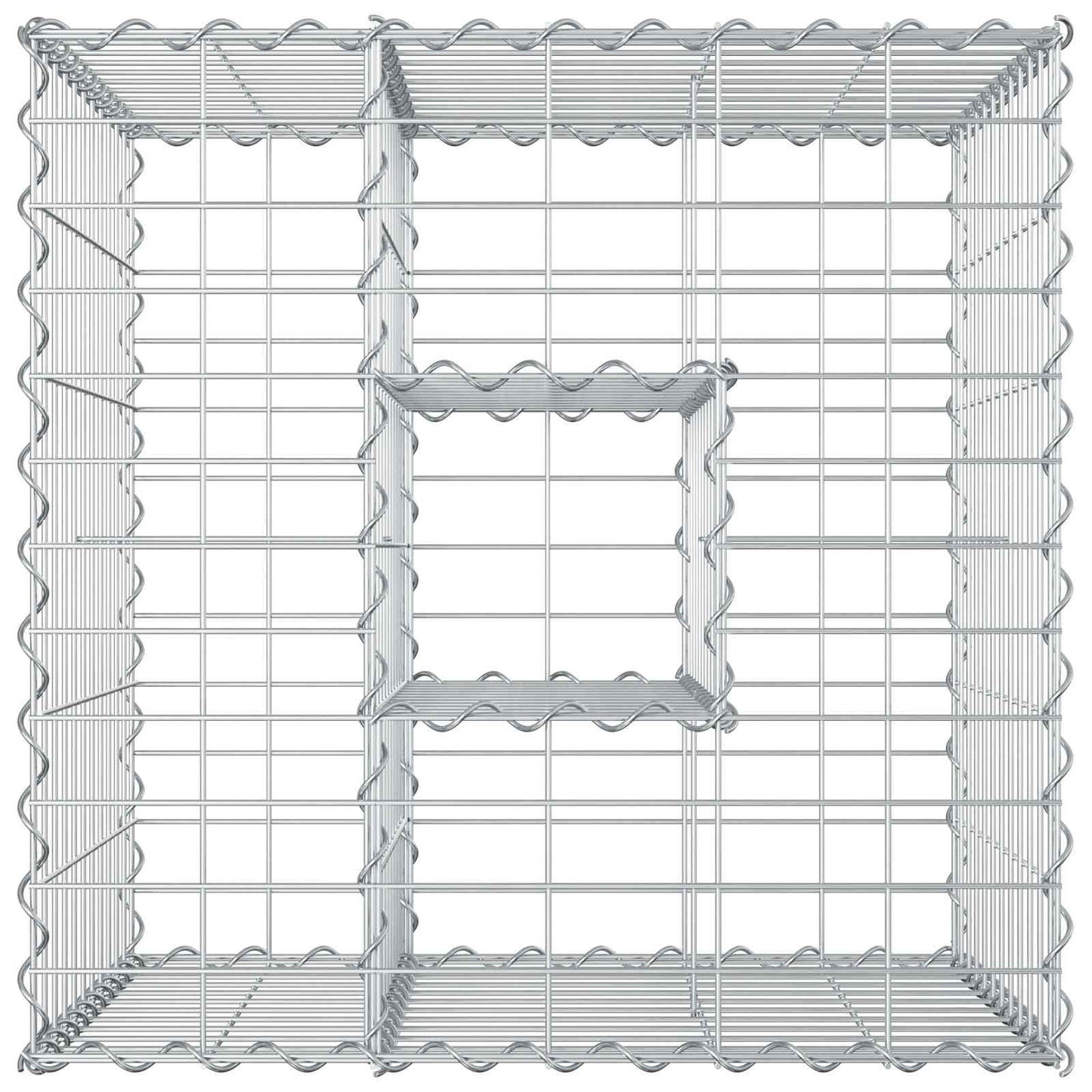 Gabion Verhoogd Bed Zilver 60 x 60 x 55 cm Gegalvaniseerd staal