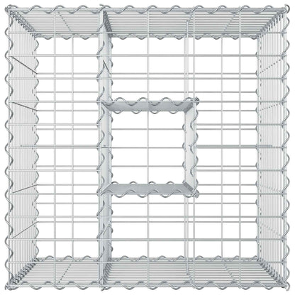 Gabion Verhoogd Bed Zilver 60 x 60 x 55 cm Gegalvaniseerd staal