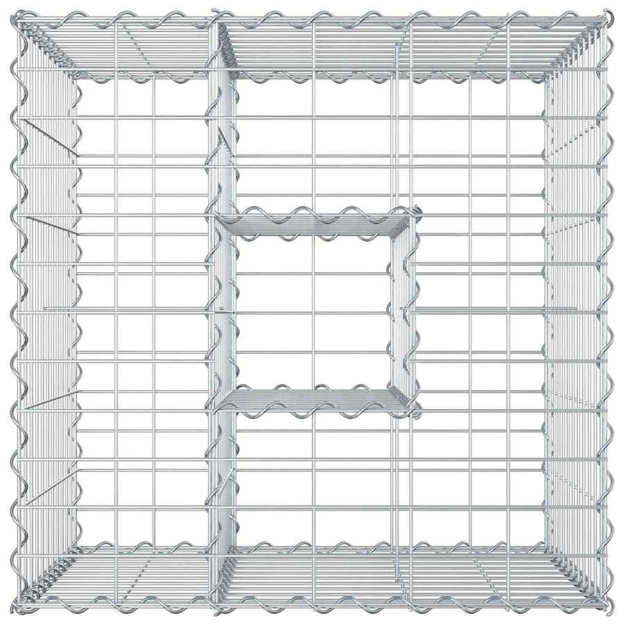 Gabion Verhoogd Bed Zilver 60 x 60 x 55 cm Gegalvaniseerd staal