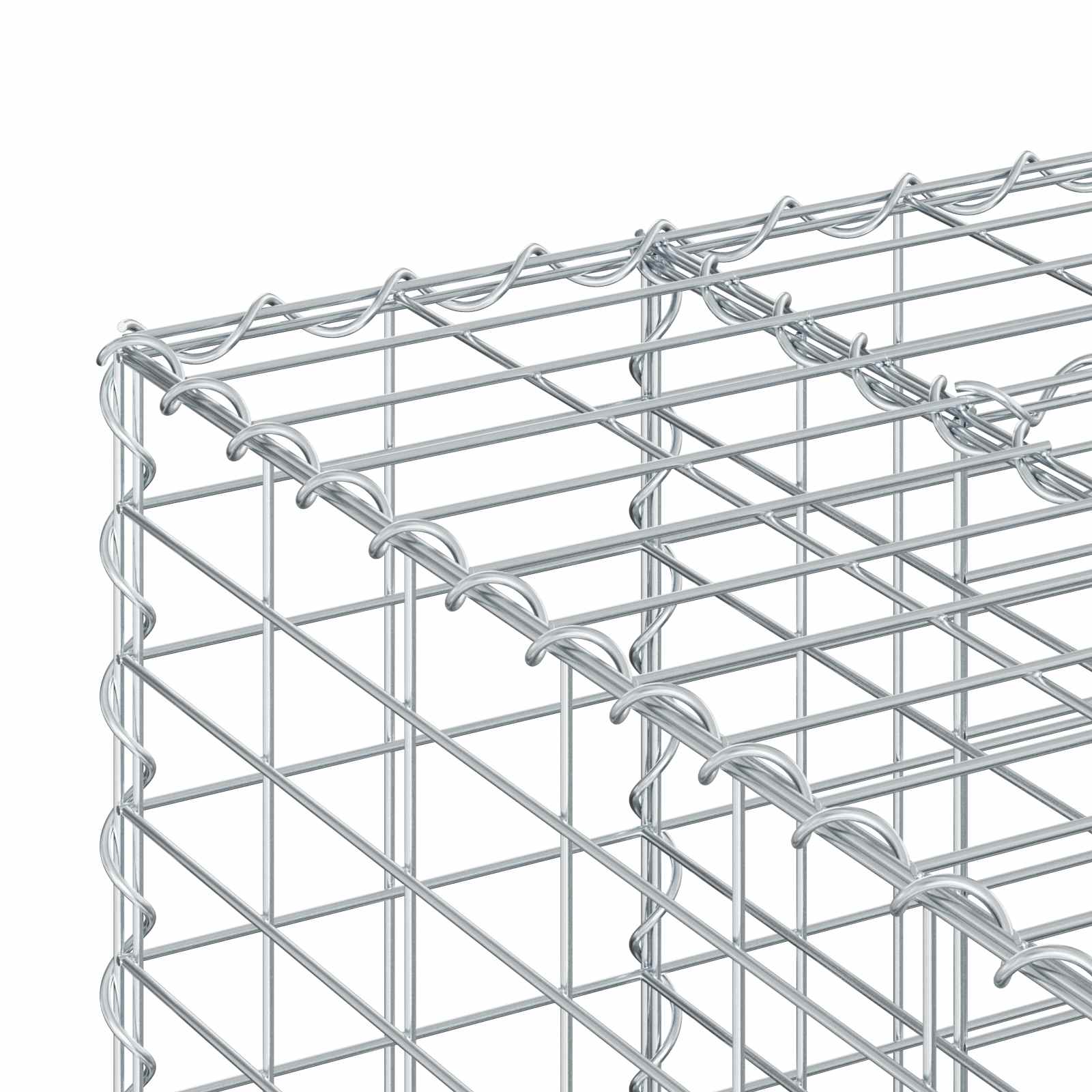 Gabion Verhoogd Bed Zilver 100 x 60 x 55 cm