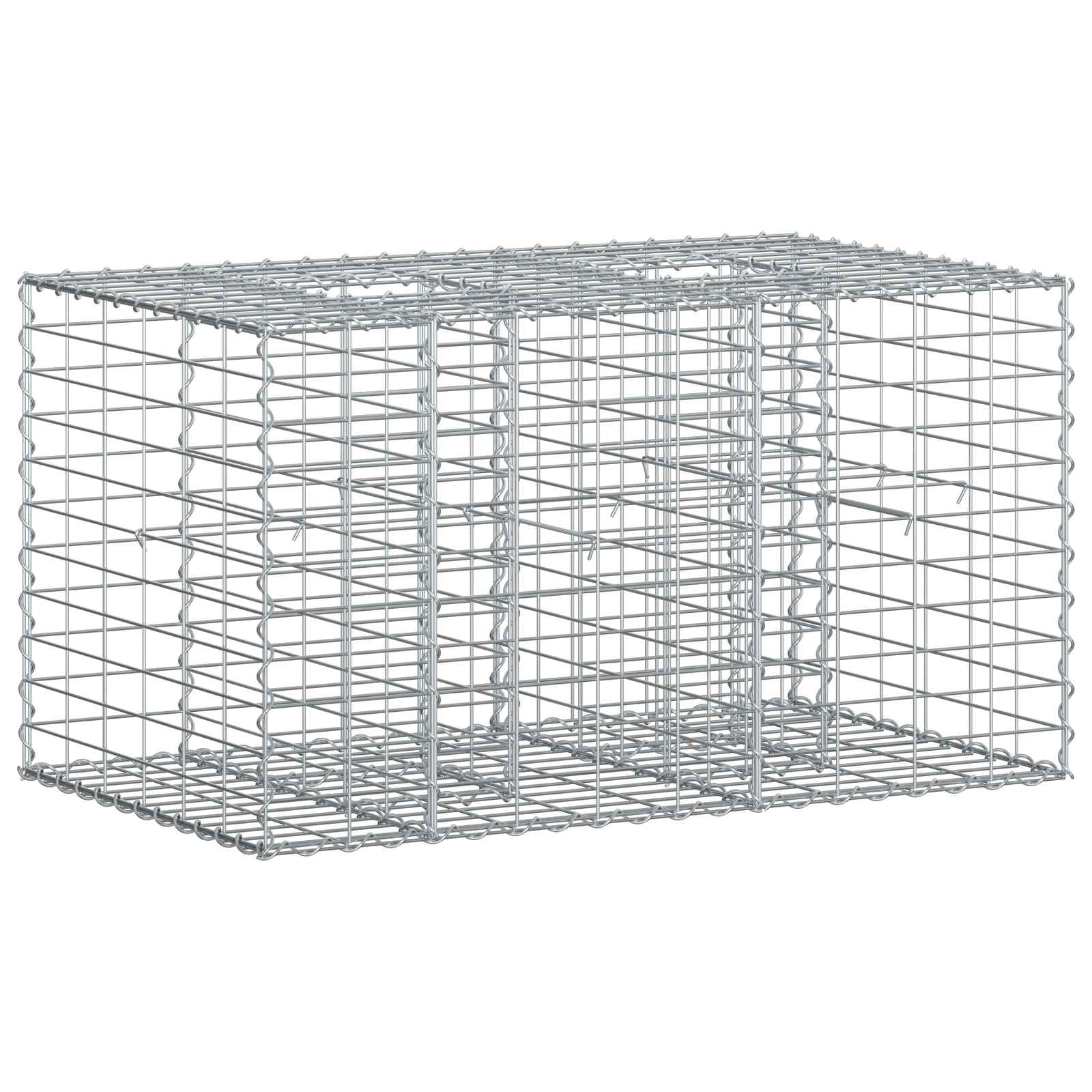 Gabion Verhoogd Bed Zilver 100 x 60 x 55 cm