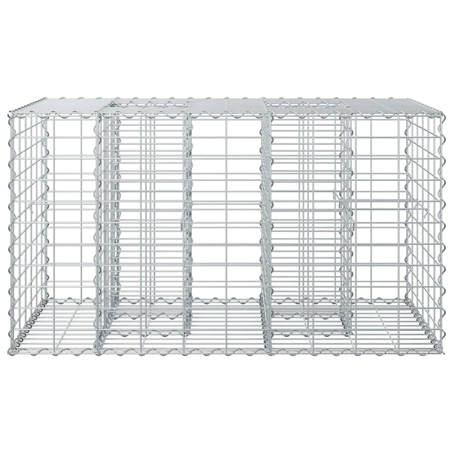 Gabion Verhoogd Bed Zilver 100 x 60 x 55 cm