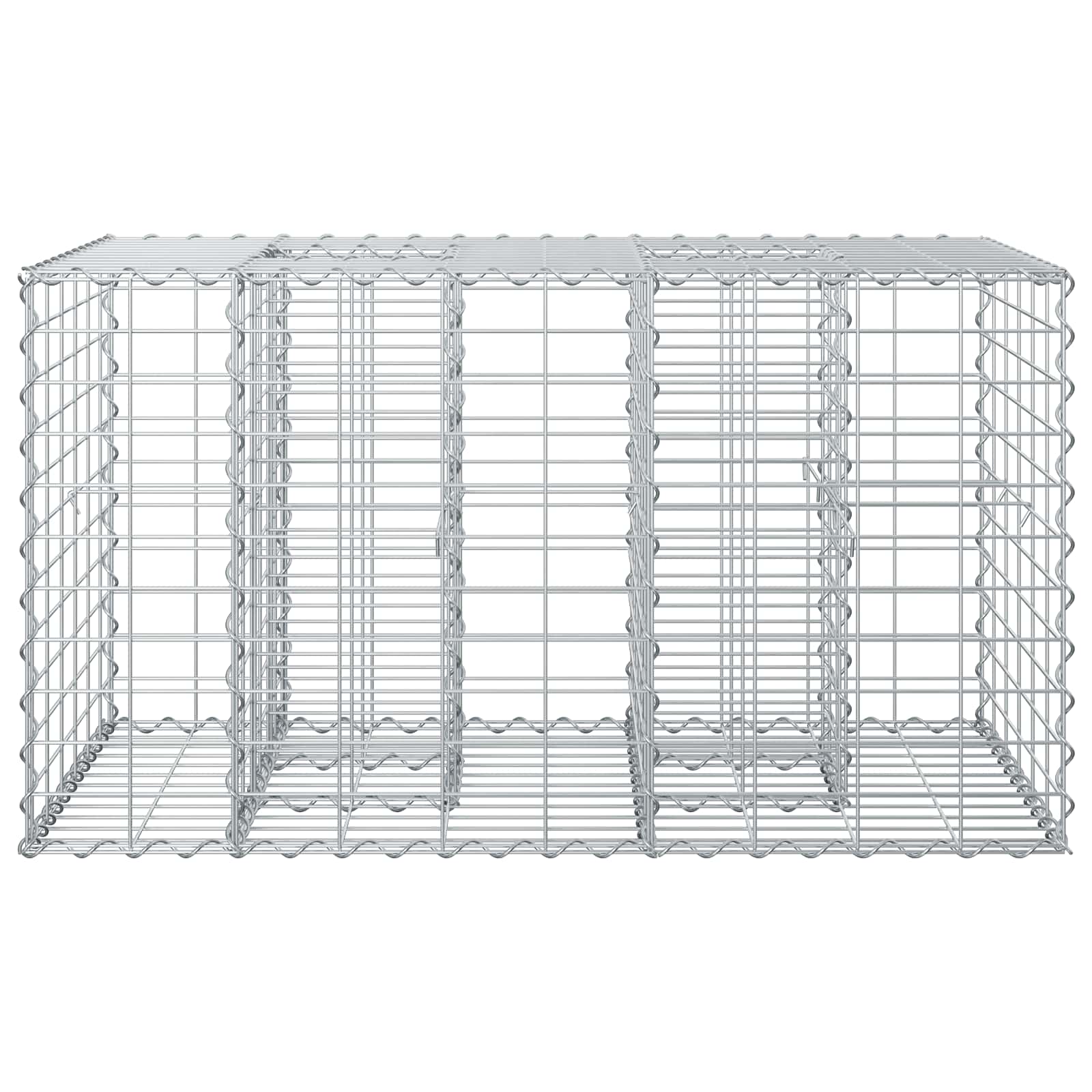 Gabion Verhoogd Bed Zilver 100 x 60 x 55 cm