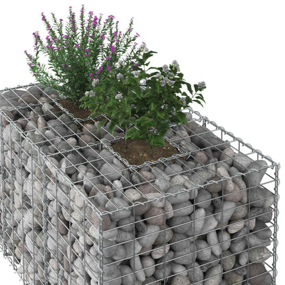Gabion Verhoogd Bed Zilver 100 x 60 x 55 cm