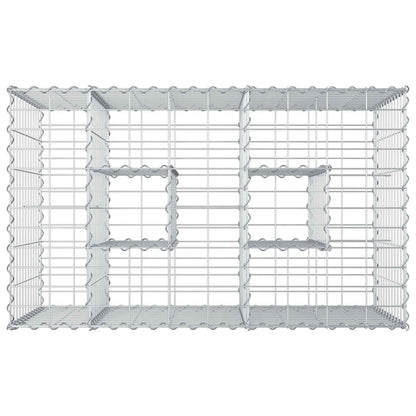 Gabion Verhoogd Bed Zilver 100 x 60 x 55 cm