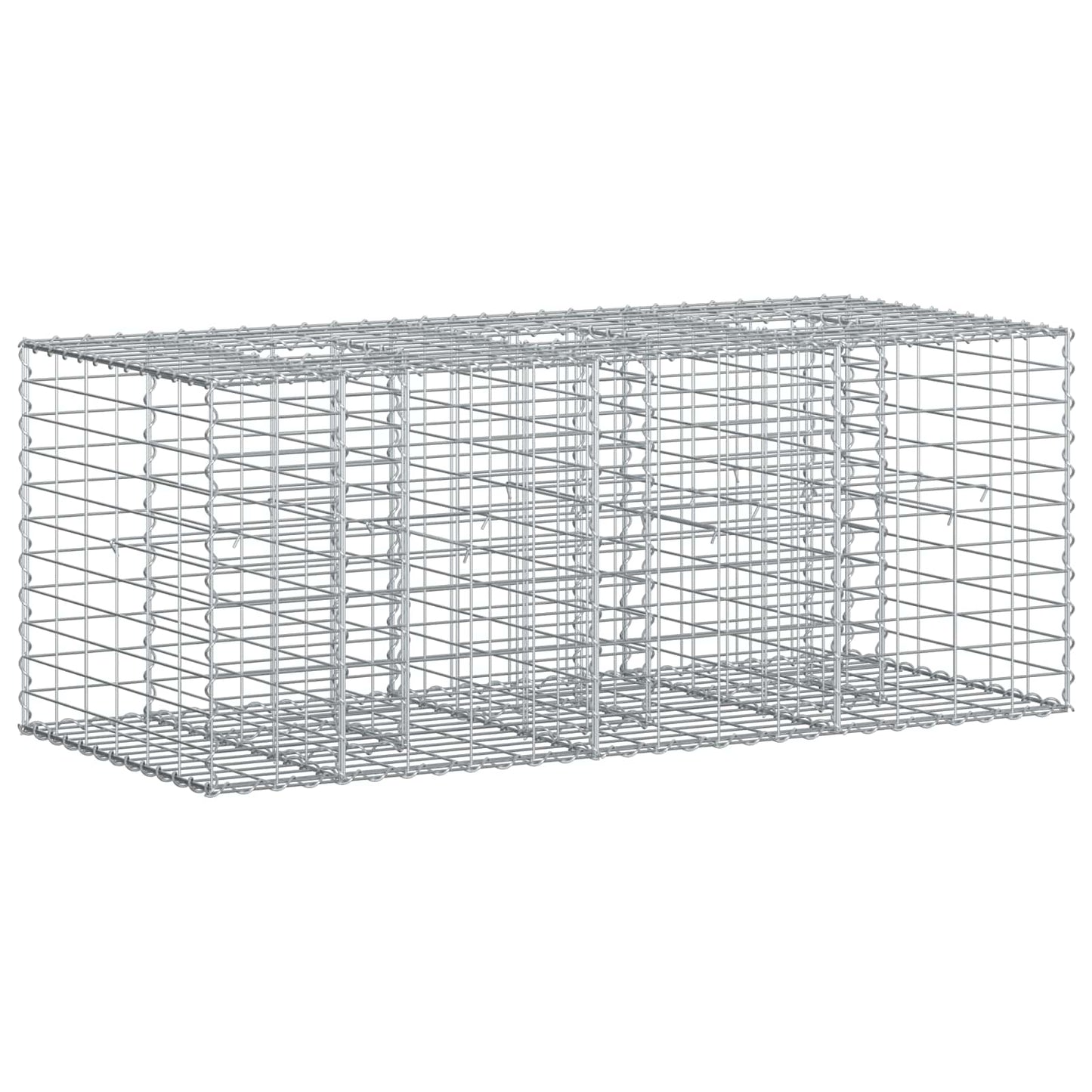 Gabion Verhoogd Bed Zilver 140 x 60 x 55 cm