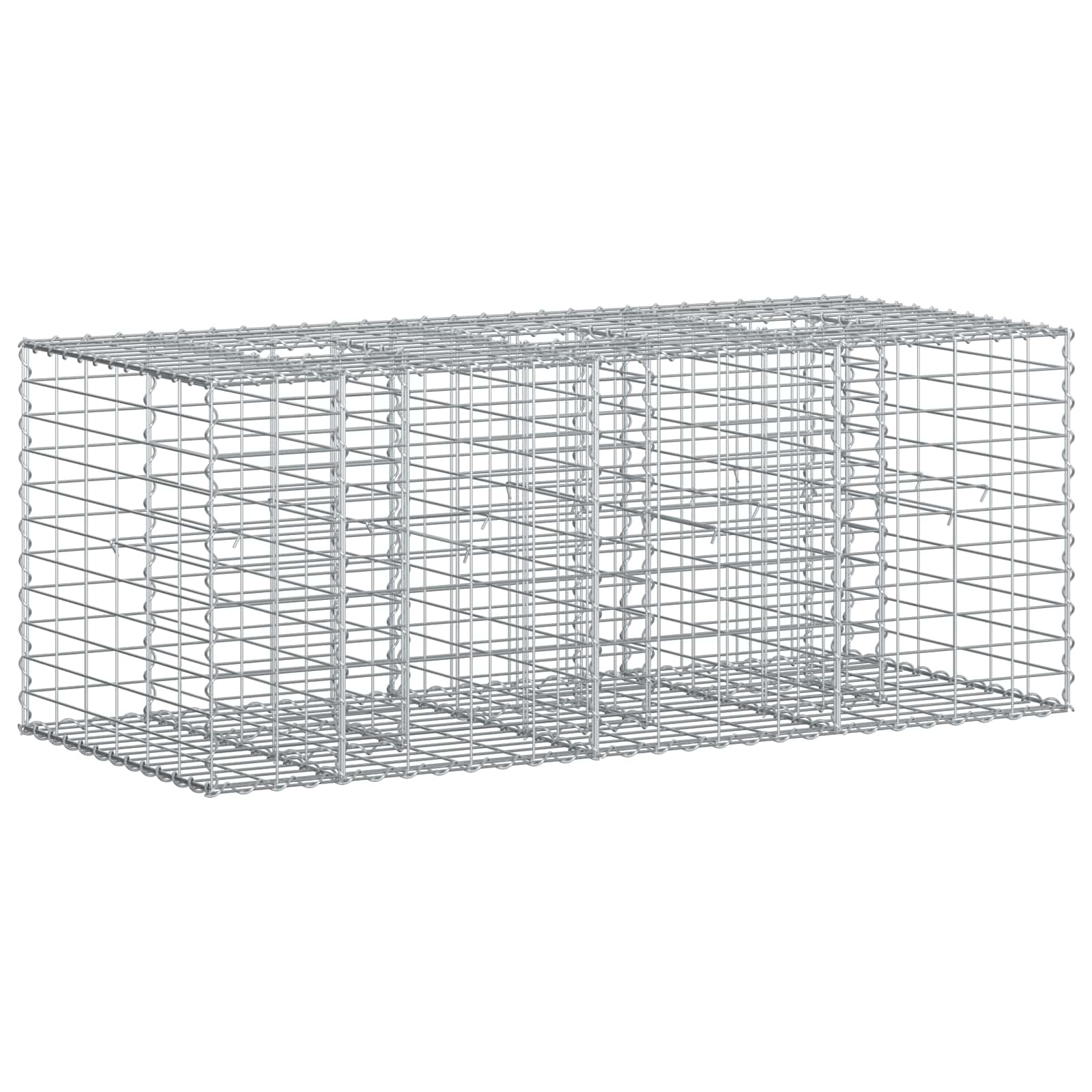 Gabion Verhoogd Bed Zilver 140 x 60 x 55 cm