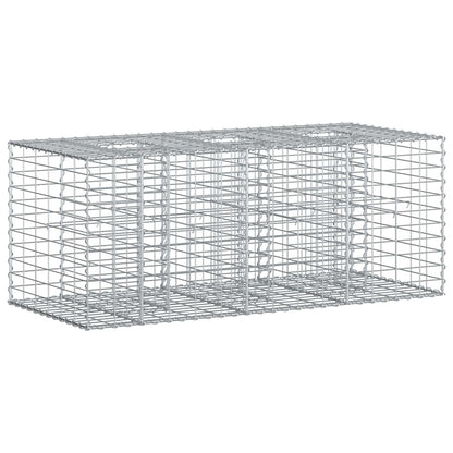 Gabion Verhoogd Bed Zilver 140 x 60 x 55 cm