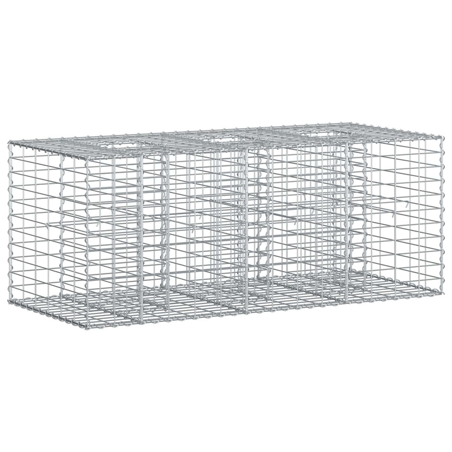 Gabion Verhoogd Bed Zilver 140 x 60 x 55 cm