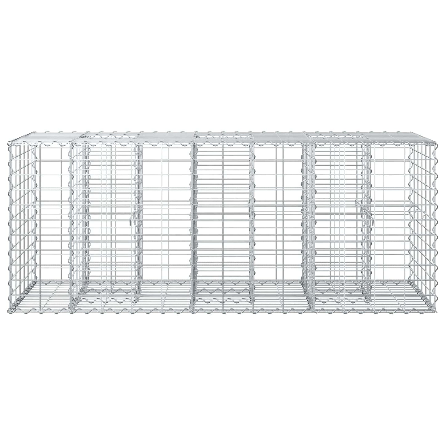 Gabion Verhoogd Bed Zilver 140 x 60 x 55 cm