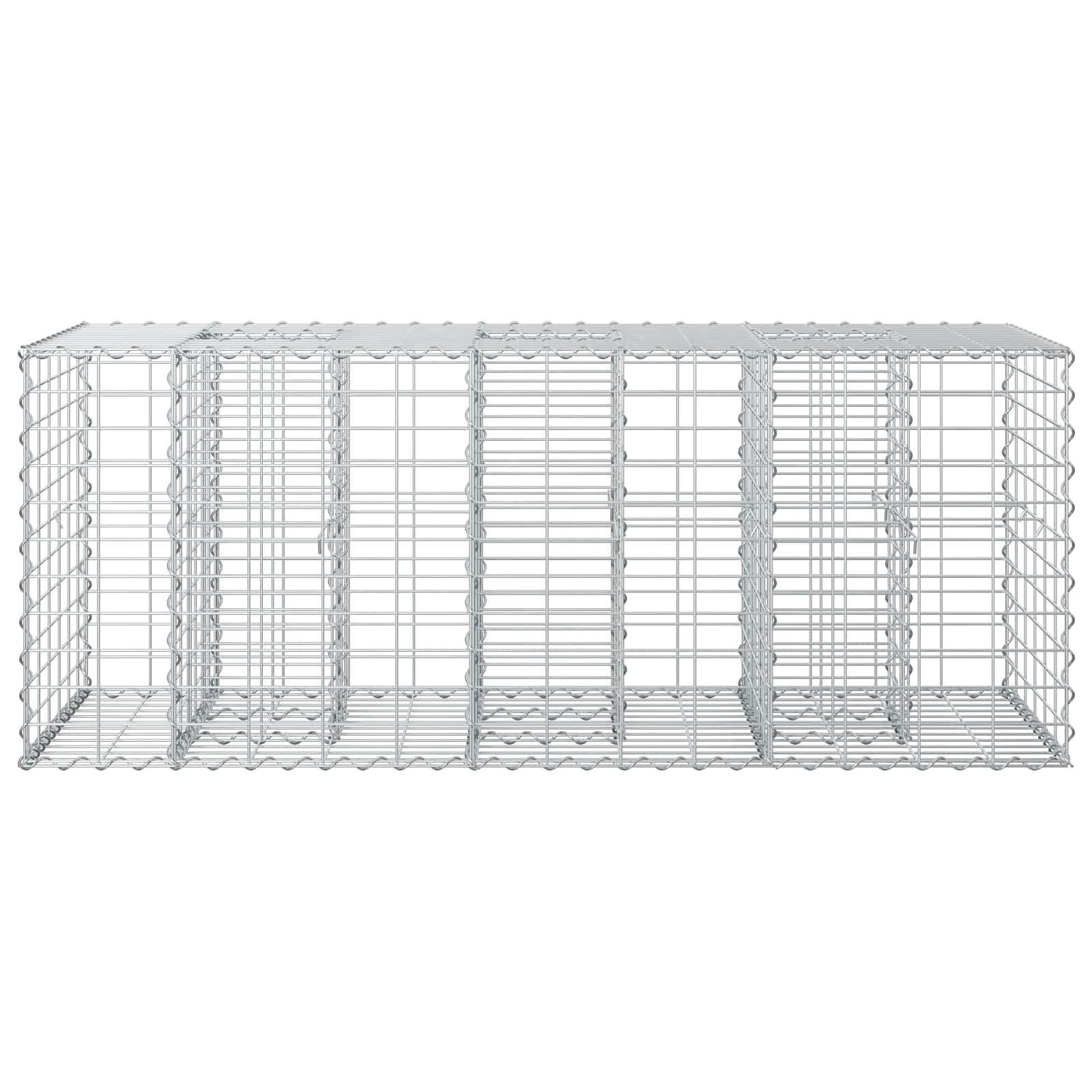 Gabion Verhoogd Bed Zilver 140 x 60 x 55 cm
