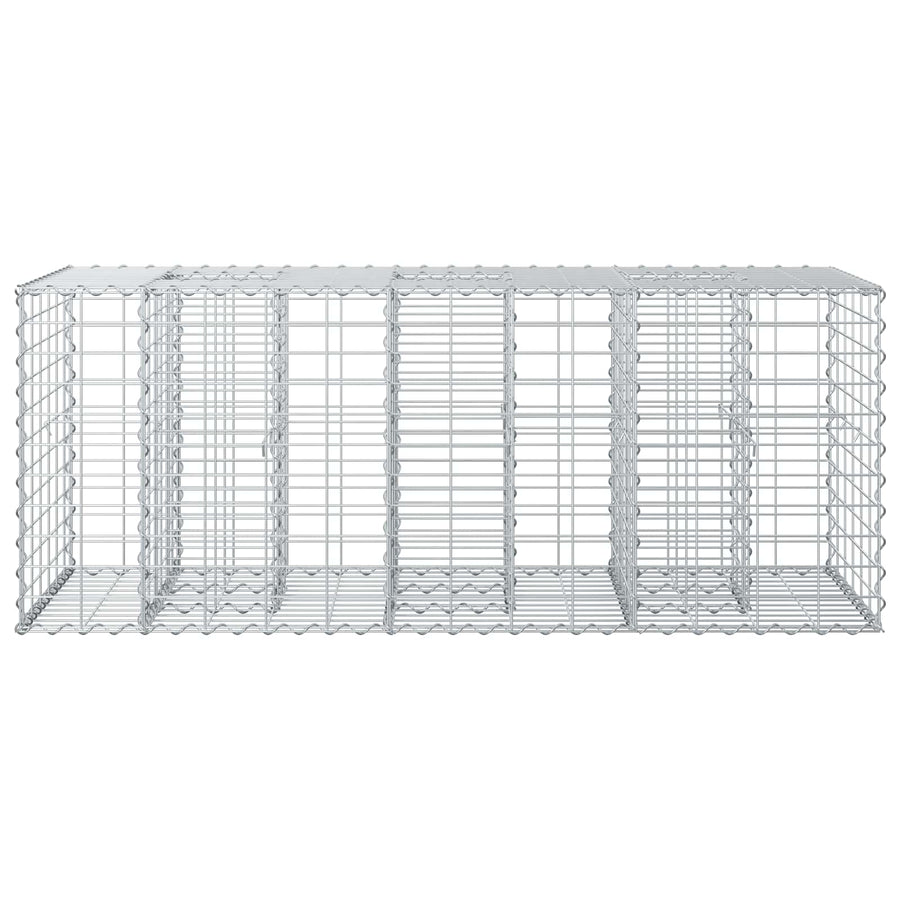 Gabion Verhoogd Bed Zilver 140 x 60 x 55 cm
