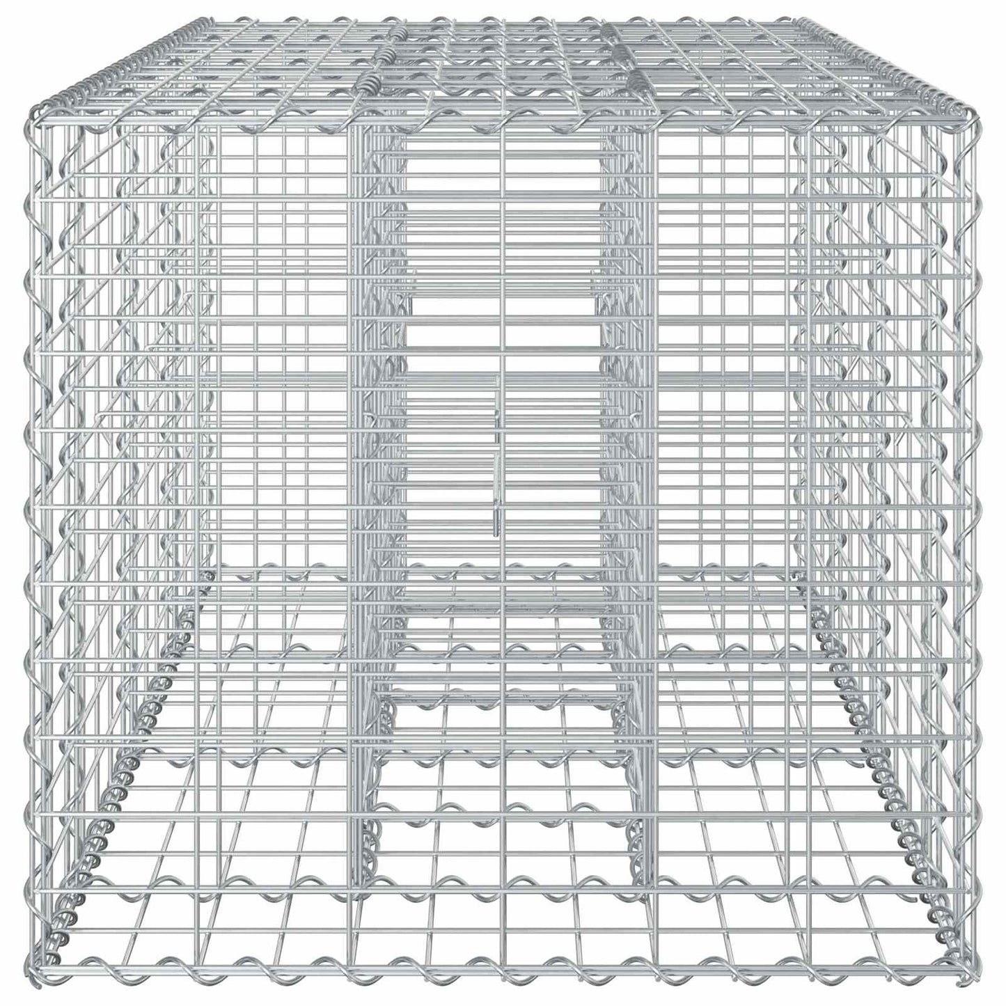 Gabion Verhoogd Bed Zilver 140 x 60 x 55 cm