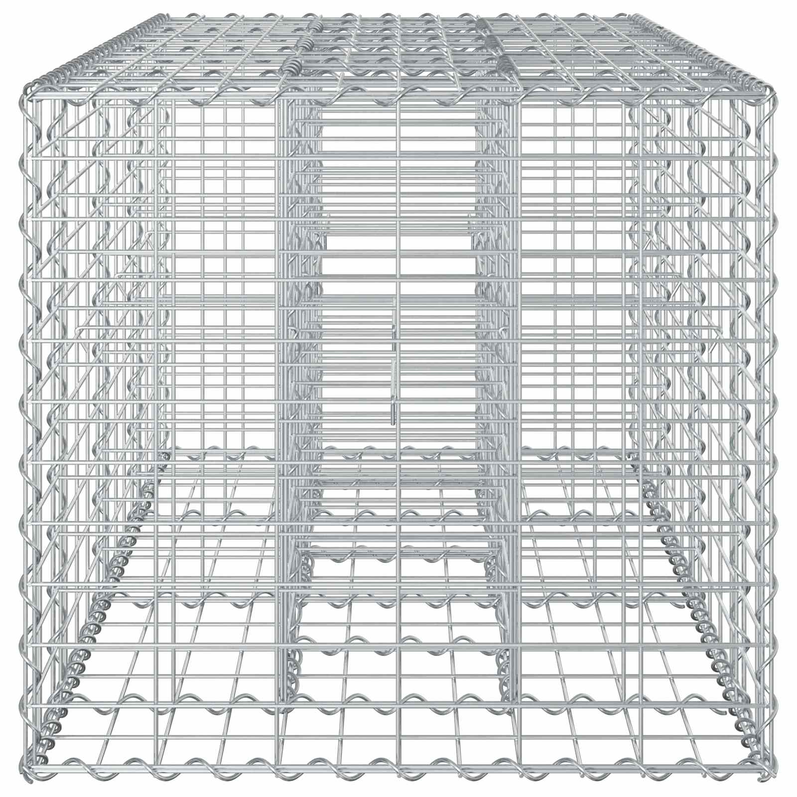 Gabion Verhoogd Bed Zilver 140 x 60 x 55 cm