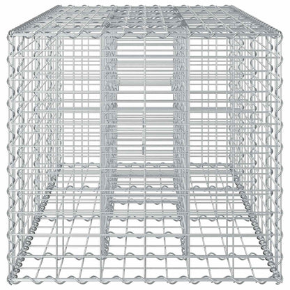 Gabion Verhoogd Bed Zilver 140 x 60 x 55 cm