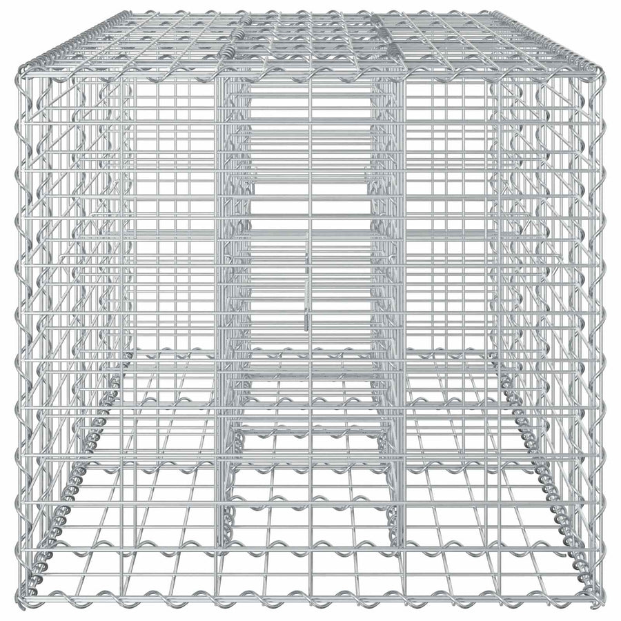 Gabion Verhoogd Bed Zilver 140 x 60 x 55 cm