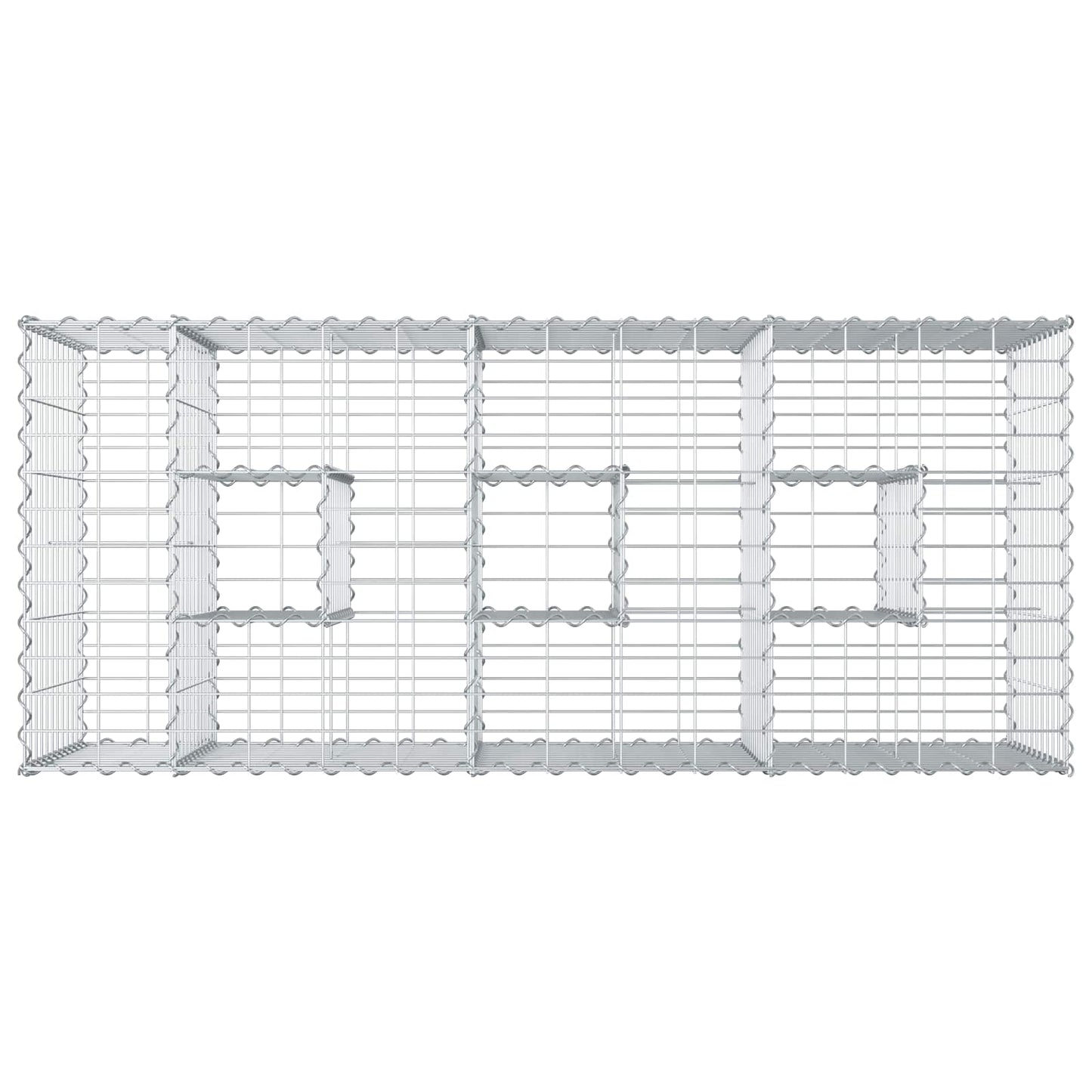 Gabion Verhoogd Bed Zilver 140 x 60 x 55 cm