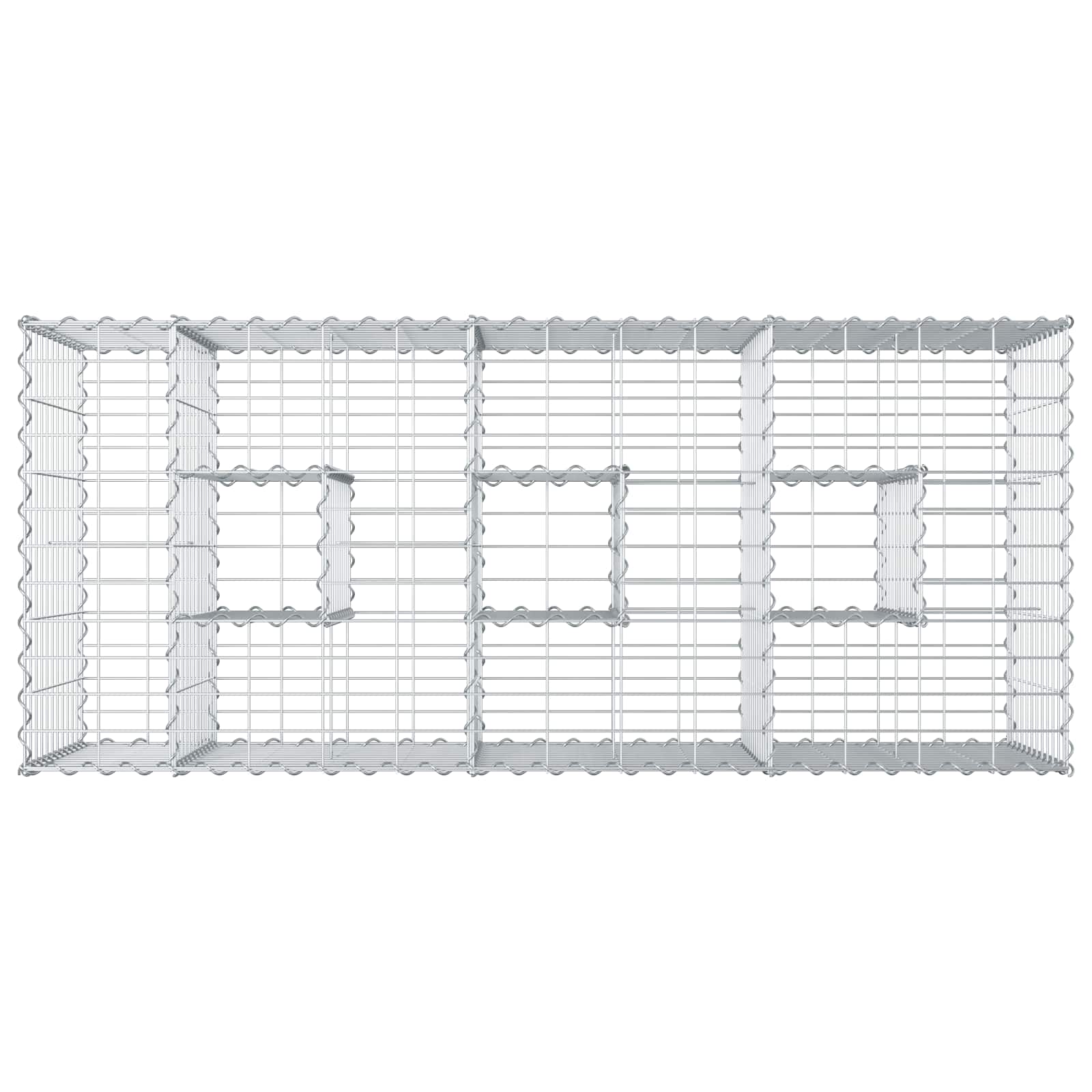 Gabion Verhoogd Bed Zilver 140 x 60 x 55 cm