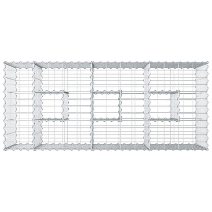 Gabion Verhoogd Bed Zilver 140 x 60 x 55 cm